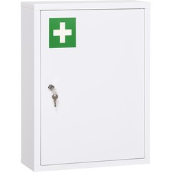 4goodz Medicijnkastje EHBO-kastje met slot RVS 15x40x53 cm - Wit