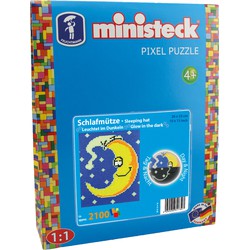 Ministeck Ministeck Pixel Puzzel Glow in the Dark Slaapmuts XL - 2100 stukjes