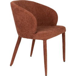 Housecraft Living Tamsin Eetkamerstoelen Gestoffeerd Oranje - Set van 2