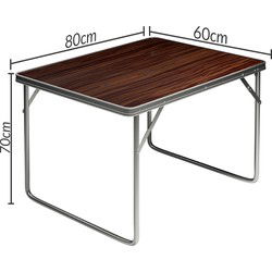 Aluminium campingtafel, tuintafel, inklapbare tafel, houten blad