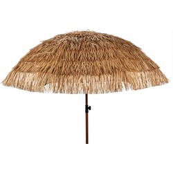 4goodz Raffia Parasol  ⌀ 200 cm - Strandparasol met opbergtas - Bruin