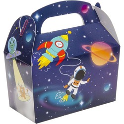 Decopatent® Uitdeelcadeaus 12 STUKS Space Traktatie / Uitdeel Doosjes - Voor Traktatie Uitdeelcadeautjes voor kinderen - Menubox