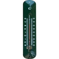 Muurthermometer metaal groen 30x6,5x1 cm