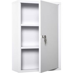 4goodz Medicijnkastje EHBO-kastje met slot RVS 18x40x60 cm - Wit
