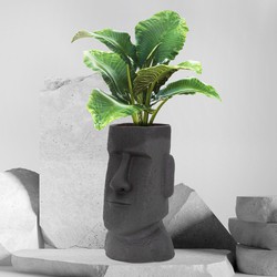 Plantenpot Paaseiland 26x23x43 cm Antraciet van polyresin ML-Design