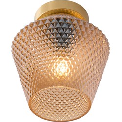 Klassiek, vintage en modern ovaalvormig plafondlamp 21 cm E27 amber