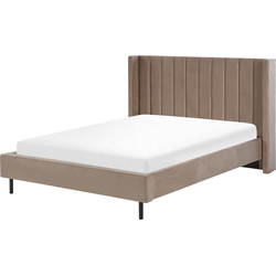 Beliani VILETTE - Tweepersoonsbed-Beige-Fluweel