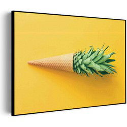 Muurwerken Akoestisch Schilderij - Ijshoorn met Plant - Geluidsdempend Wandpaneel - Wanddecoratie - Geluidsisolatie - BASIC (AW 0.65) S (70x50)