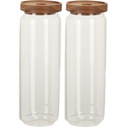 Set van 4x stuks glazen luxe keuken voorraadpot/voorraadbus 1300 ml - Voorraadpot