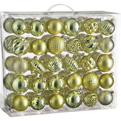 House of Seasons Kerstballen Set - 60 Stuks - Ø7 cm - Onbreekbaar - Lichtgroen