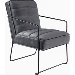 PTMD Fauteuil Crush Grey 78 x 66 x 50 
