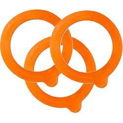 Le Parfait Weckpot inmaakringen - 10x - rubber - oranje - 9 cm - Weckpotten