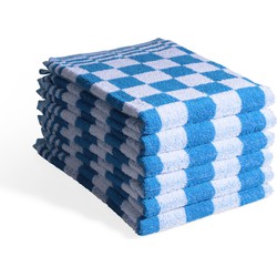 Luxe Keukendoek - Set van 6 - blok - horeca - blauw