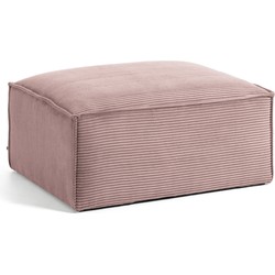 Kave Home - Voetenbank Blok roze corduroy 90 x 70 cm