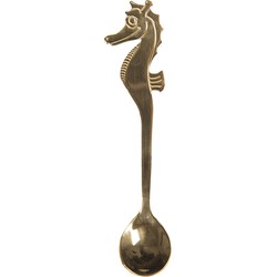 Clayre & Eef Theelepel  13 cm Goudkleurig Metaal Zeepaard Koffielepel