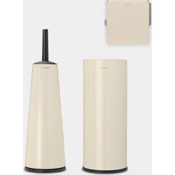ReNew Toiletaccessoire-set, toiletborstel met houder, toiletrolhouder en reserverolhouder - Soft Beige