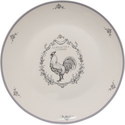 Clayre & Eef Dinerbord  Ø 26 cm Wit Grijs Porselein Haan Eetbord