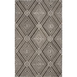 Safavieh Transitional Indoor Hand Tufted Area Rug, Lauren Collection, LRL6608, in Charcoal Grey & Ivory, 152 X 244 cm