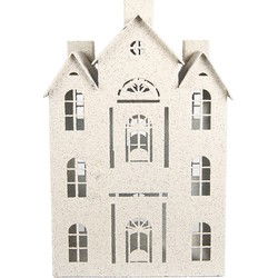 Clayre & Eef Decoratie Beeld Huis Beige Metaal