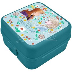 Disney Frozen broodtrommel/lunchbox voor kinderen - blauw - kunststof - 14 x 8 cm - Lunchboxen