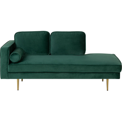 Beliani MIRAMAS - Chaise longue-Groen-Fluweel