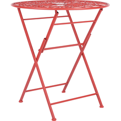 Beliani SCARIO - Tuintafel-Rood-IJzer