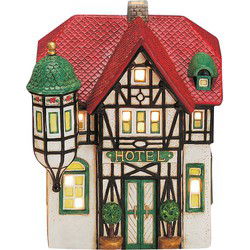 Wurm Lichthaus "Hotel" van porselein, kleurrijk (B/H/D) 15x19x12cm