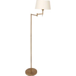 Mexlite - vloerlamp - Bella - brons - metaal stof - leeslamp - E27 - 5894BR