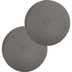 Secret de Gourmet ronde placemat - 8x - grijs - kunststof - 38 cm - Placemats