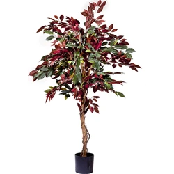 Hoyz Greenery - Kunstplant Ficus groen/rood 150 cm