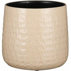 Mica Decorations Plantenpot - beige - keramiek - 17 x 15 cm - Plantenpotten