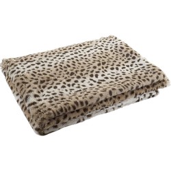 Fleece deken luipaard/panter dierenprint 150 x 200 cm - Plaids