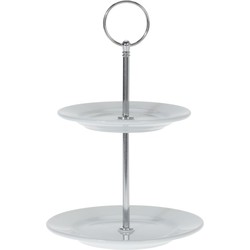 Porseleinen gebak etagere 2-laags 21 cm - Etageres