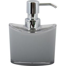 MSV Zeeppompje/dispenser Aveiro - PS kunststof - lichtgrijs/zilver - 11 x 14 cm - 260 ml - Zeeppompjes