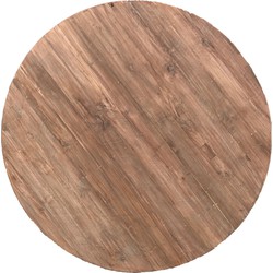 D - Livingfurn - Blad voor Eetkamertafel - Rond - Teakhout - 120 cm - Bruin