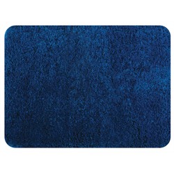 MSV Badkamerkleedje/badmat tapijt - voor de vloer - blauw - 50 x 70 cm - langharig - Badmatjes