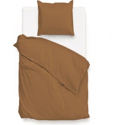 Zo!Home Dekbedovertrek Satinado Cognac Brown 140 x 200 220 cm + 1 sloop 60 x 70 cm