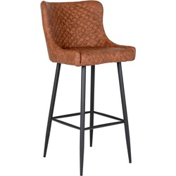 Dallas Bar Chair - Bar chair in vintage brown PU with black legs