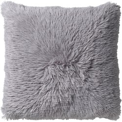 Dutch Decor FLUFFY - Sierkussen 45x45 cm - superzacht - effen kleur - Micro Chip - lichtgrijs - Dutch Decor