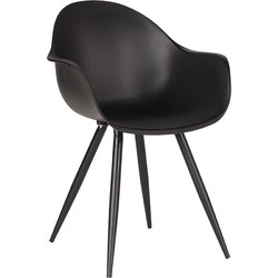 LABEL51 Eetkamerstoel Luca - Zwart - Kunststof - Black Frame