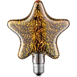 Edison Vintage LED filament lichtbron Star - Veelkleurig - 3D - Retro LED lamp - 14/4/17cm - geschikt voor E27 fitting - 4W 20lm 2200K - warm wit licht