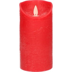 1x LED kaarsen/stompkaarsen rood met dansvlam 15 cm - LED kaarsen