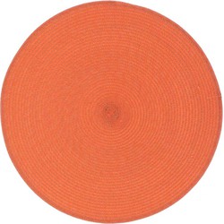 Unique Living - Placemat Daisy - Rond - Rotan - Oranje - Ø 38cm