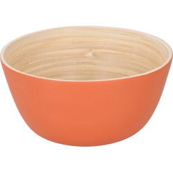 Bamboehouten chips schaaltje oranje 12 cm - Snack en tapasschalen