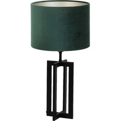 Tafellamp Mace/Velours - Zwart/Dutch Green - Ø30x56cm