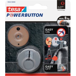 2x Tesa Powerbutton haakjes large - Handdoekhaakjes