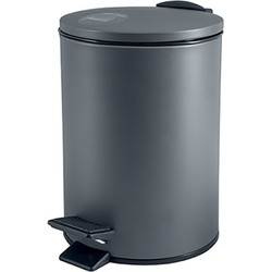 Spirella Pedaalemmer Cannes - donkergrijs - 3L - metaal - soft-close - Pedaalemmers