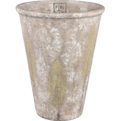PTMD Jaine crème cement pot blad rond maat in cm: 39 x 39 x 50