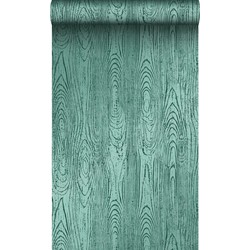 Origin Wallcoverings behang houten planken met nerf smaragd groen - 53 cm x 10,05 m - 347557