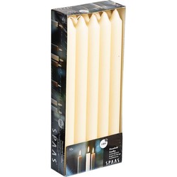 Dinerkaarsen ivoorwit - 40x stuks - 24 cm - 8 branduren - Dinerkaarsen